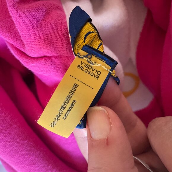 RARE Polo Bear Ralph Lauren Girls SZ XL Pink White Hoodie Fleece - Picture 12 of 14